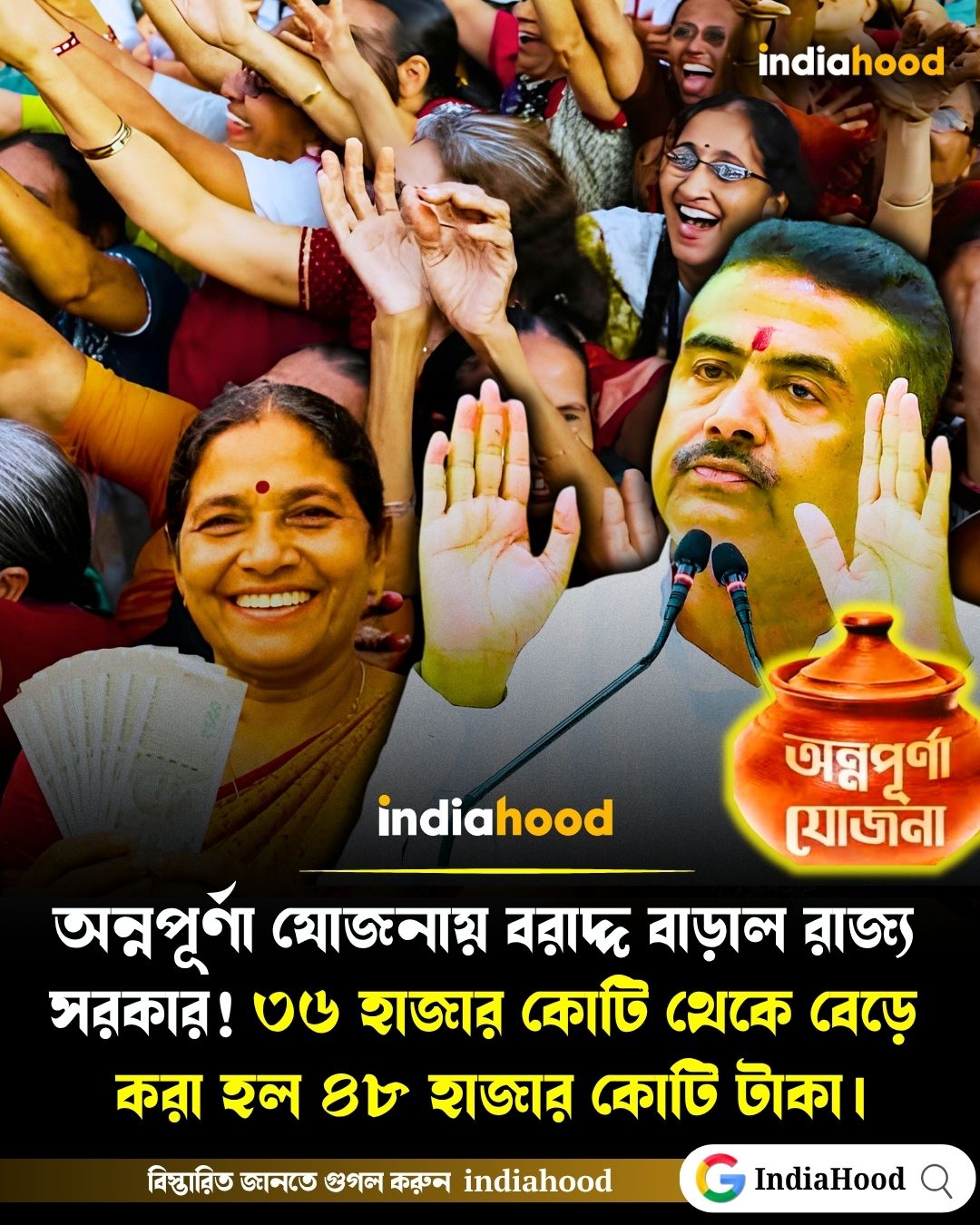 অন্নপূর্ণা যোজনায় মেগা বরাদ্দ! ৩৬ হাজার কোটি থেকে বেড়ে খরচ ৪৮ হাজার কোটি টাকা